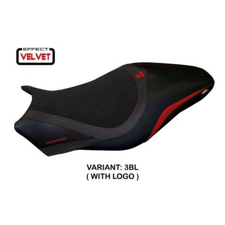 Funda de asiento compatible con Ducati Monster 821/1200 (14-16) modelo Turis en velour.