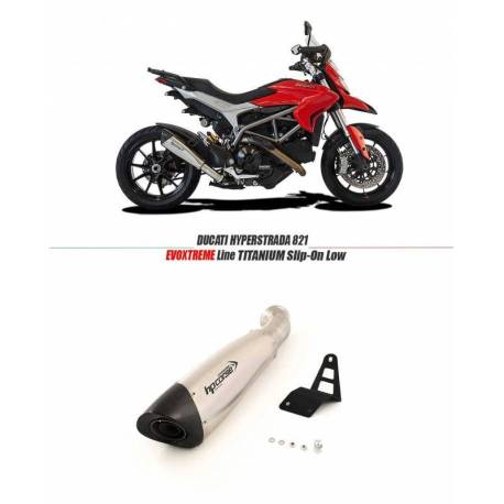 Echappement HP Corse Ducati Hypermotard 821 position basse Evoxtrem Titane