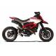 Escape alto HP Corse Ducati Hypermotard 821 GP07 satinado negro con salida de rejilla.