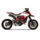 Echappement haut HP Corse Ducati Hypermotard 821 GP07 satiné noir embout alu