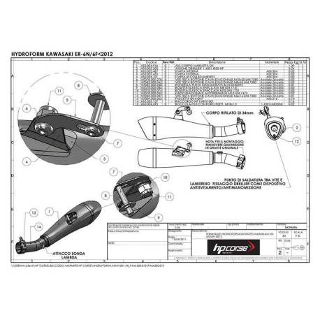 Echappement hydroform noir homologué HP Corse Kawasaki Versys