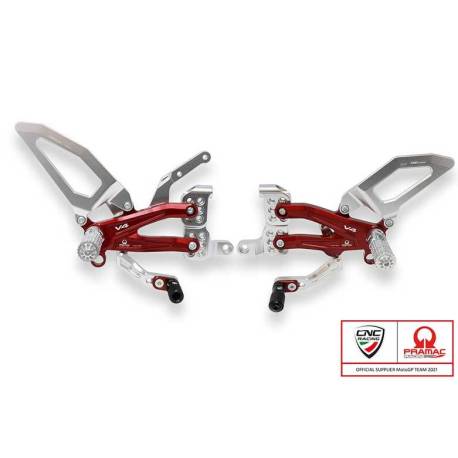 Kit pedane arretrate RPS edizione limitata CNC Racing Ducati Panigale v4 Team Pramac