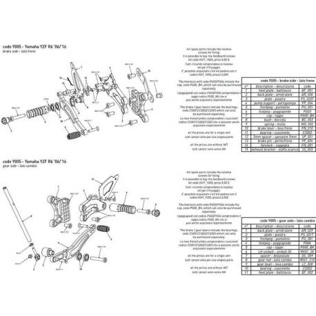 PLATINE INTERMEDIAIRE COMMANDE RECULEE BONAMICI RACING PIECE DETACHEE