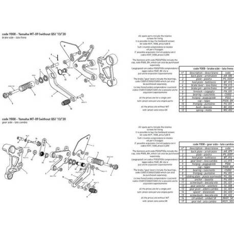 PLATINE INTERMEDIAIRE COMMANDE RECULEE BONAMICI RACING PIECE DETACHEE