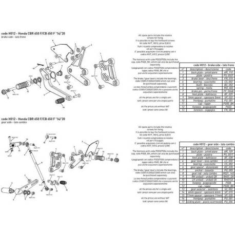 REAR SET INTERMEDIATE PLATE BONAMICI RACING SPARE PART