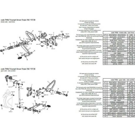 INTERMEDIATE PLATE REAR CONTROLS BONAMICI RACING SPARE PART