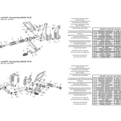 BONAMICI RACING REAR CONTROLS INTERMEDIATE PLATE SPARE PART