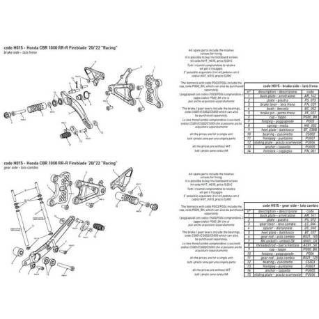 INTERMEDIATE REAR CONTROL PLATE BONAMICI RACING SPARE PART