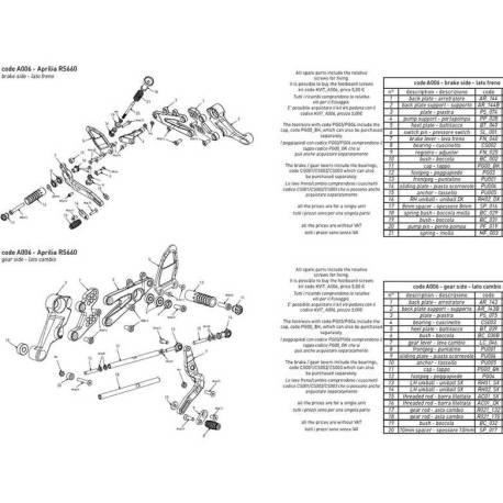 INTERMEDIATE FOOTPEG PLATE REARSET BONAMICI RACING SPARE PART