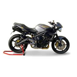 Doble escape alto negro homologado HP Corse Triumph Street Triple 2007 a 2012