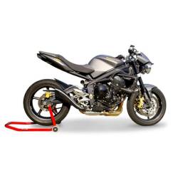 Echappement bas hydroform noir pour sabot origine homologué HP Corse Triumph Street Triple 2007 A 2012