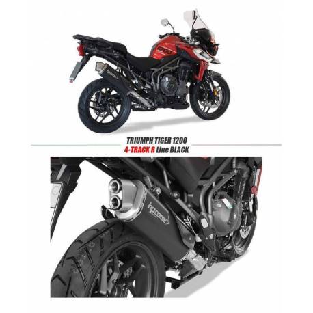 Echappement HP Corse 4-Track inox noir homologué TRIUMPH TIGER 1200