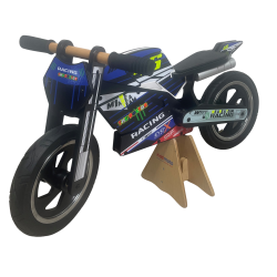 BLACK WOOD BALANCE BIKE + VR46 DECAL KIT